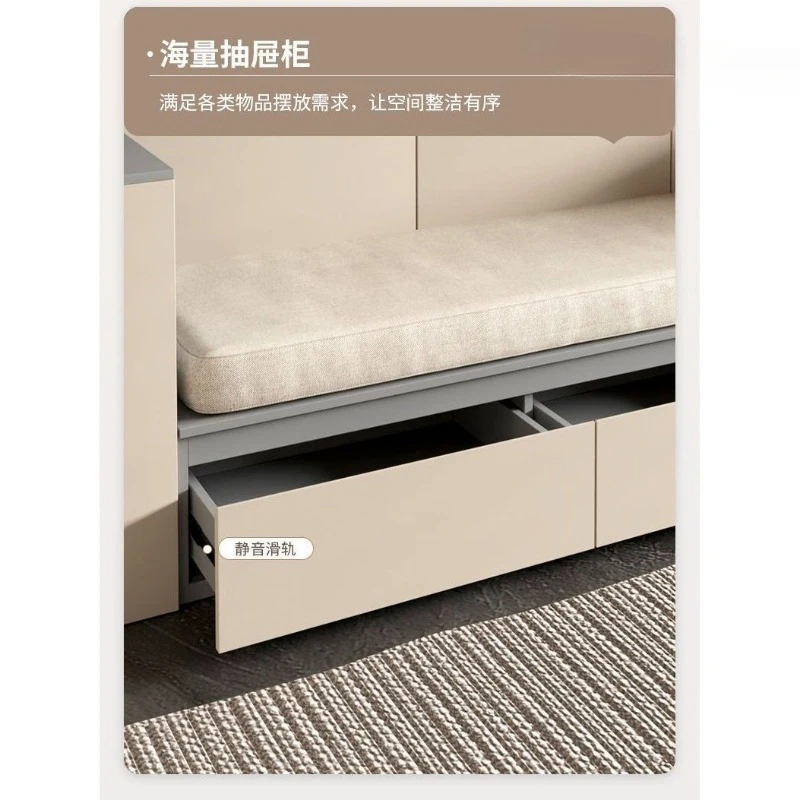 Solid wood sofa bookcase integrated living room wall cabinet simple combination multi-functional bookshelf
