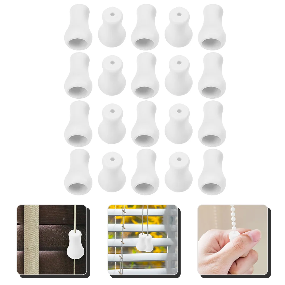 20 Pcs Shutter Knob Shade Pulls for Roller Shades Window Blinds Blinder Cord End Knobs Plastic Ends Accessories