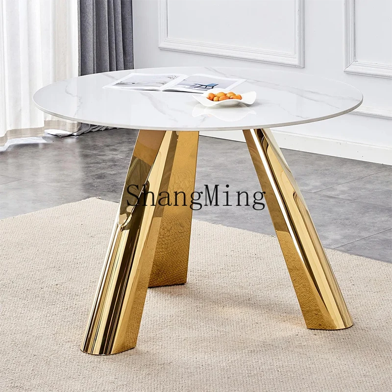 

FG natural marble modern minimalist restaurant home table luxury high sense art round dining table
