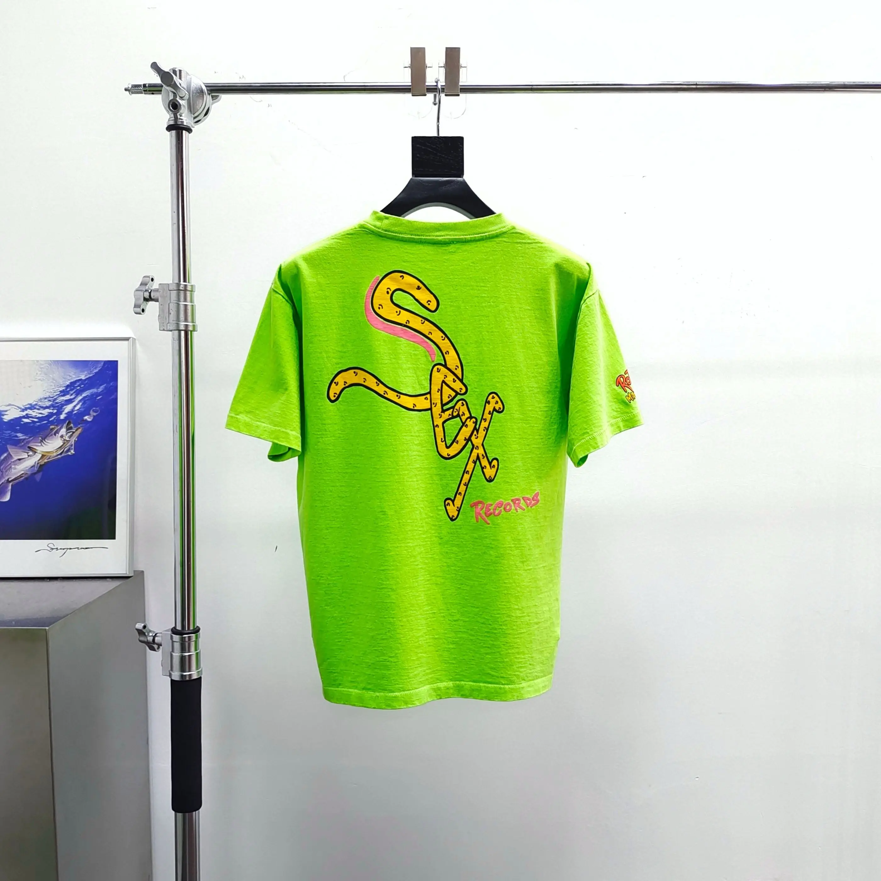 Matty Boy Anti Promo Yellow CHAOS Word Fresh Green Short Sleeve Tee