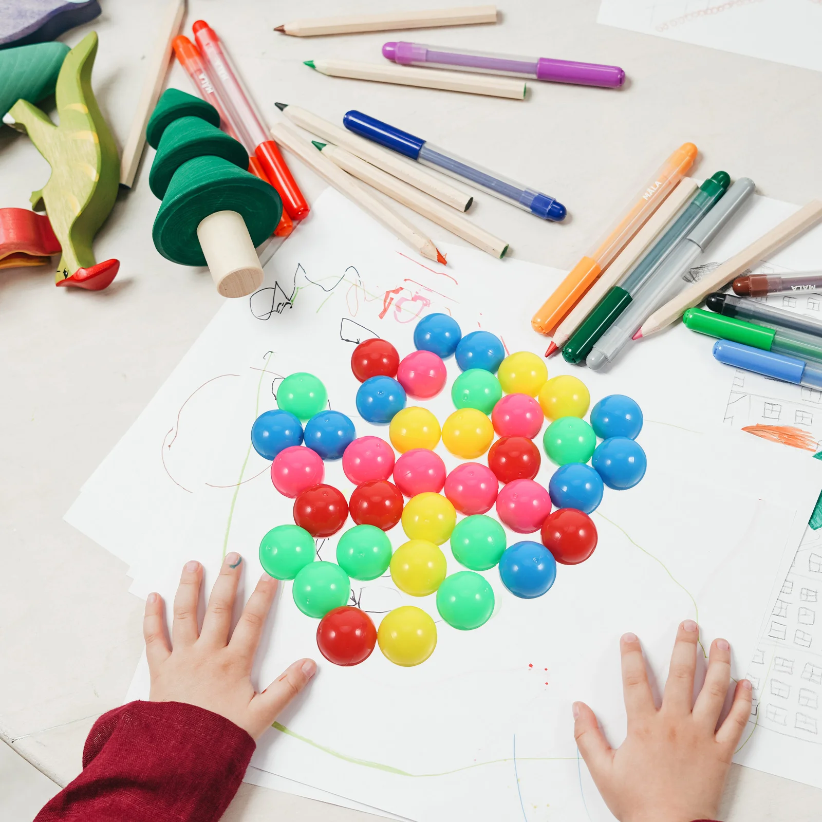 100 Pcs Counting Balls Pits Combination Color Games Gumball Machine Small Primary School