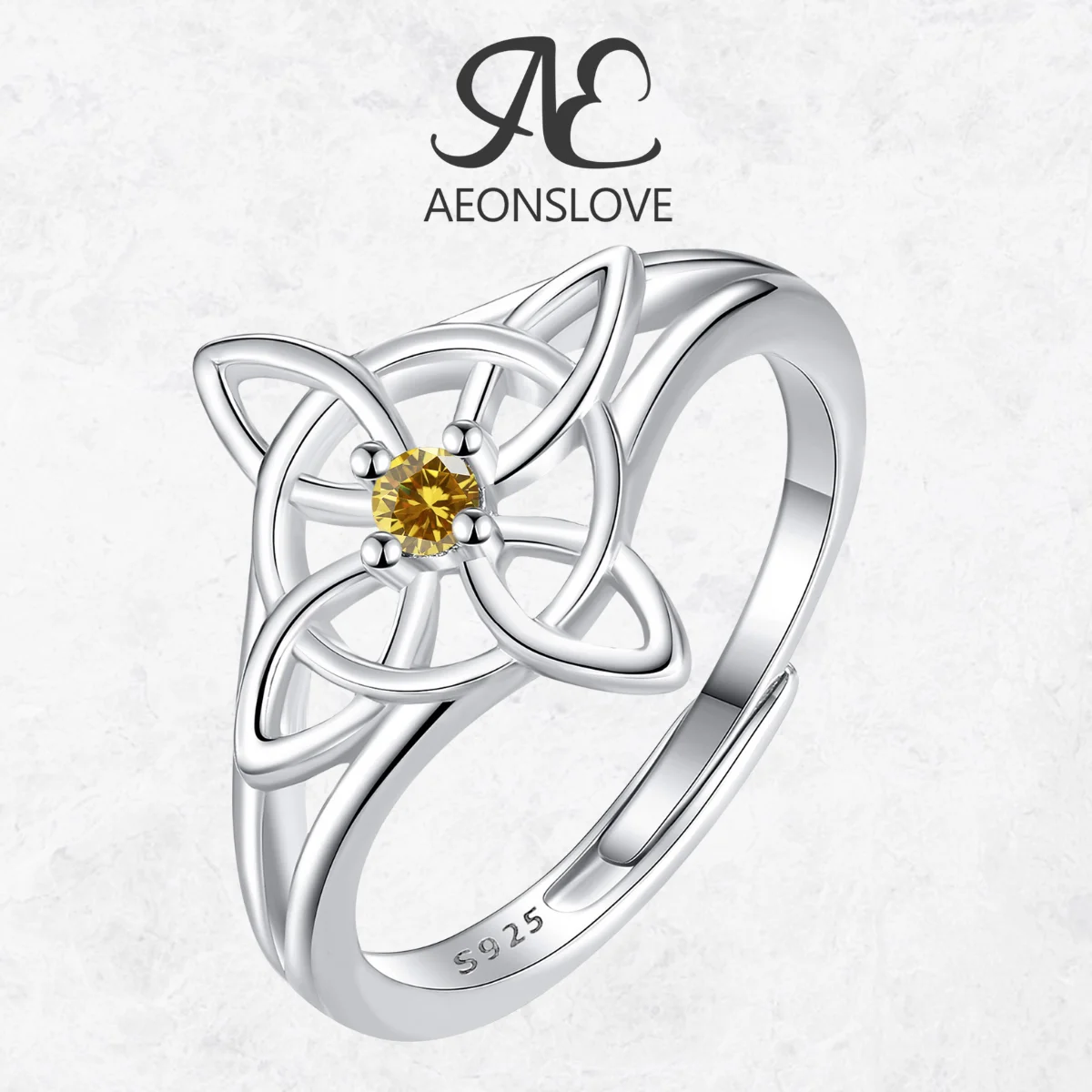 

AEONSLOVE Original 925 Sterling Silver Witch Knot Ring for Women CZ Adjustable Ring Wicca Pagan Jewelry Amulet Spiritual Gifts