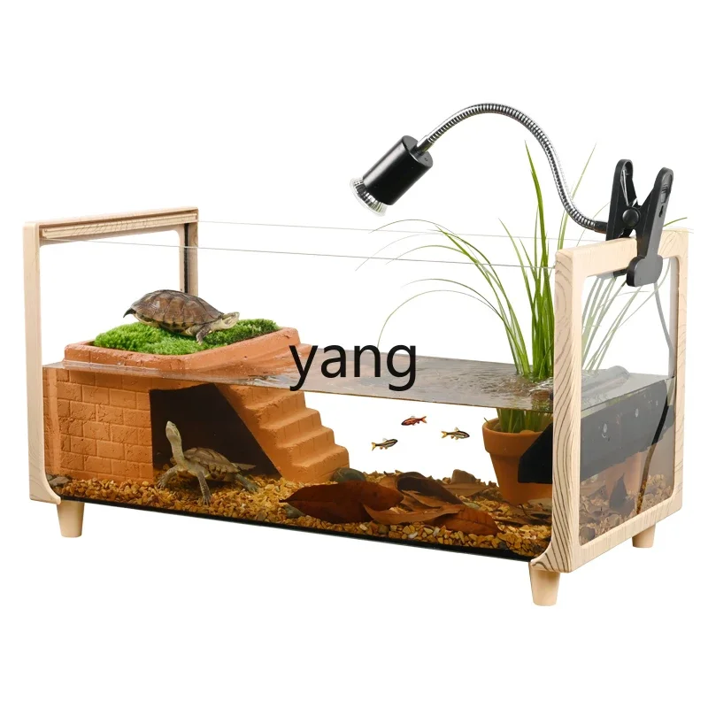 LMM， tortoise ecological landscaping glass feeding tank with sun terrace villa special tank for raising tortoises at home