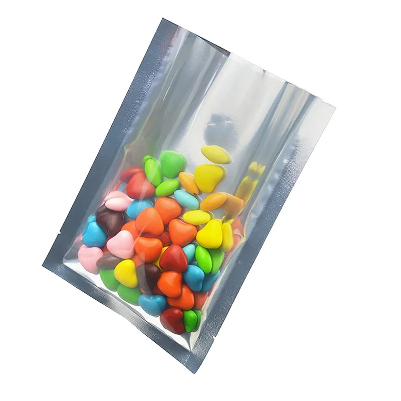 

3000Pcs Fast Shipping One Side Clear And Aluminum Foil Bags Heat Sealable PouchesTransparent And Foil Pouches Factory Wholesale