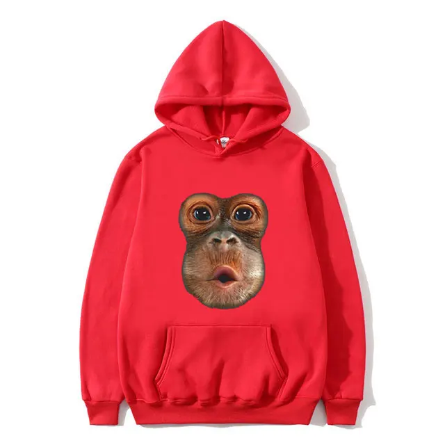 Funny Monkey Belly Hoodie Oversized Men Women's Causal Fleece Cotton Sweatshirt Male Fashion Streetwear Limited Unisex Hoodies