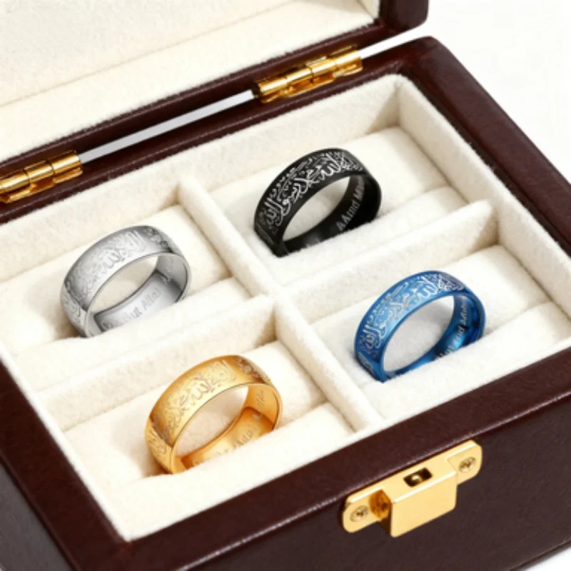 

Retro Titanium Steel 8mm Laser Engraving Ring for Women & Men Jewelry Valentine's Gift Size 6-13