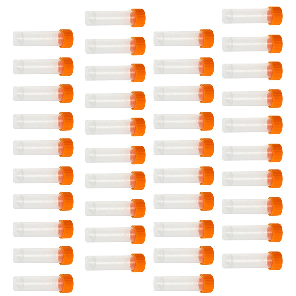 

81pcs 5Ml Sampling Plastic Test Tubes Clear Sample Vials Screw Lid Freezing Storage Tubes Leakproof Lab Supplies