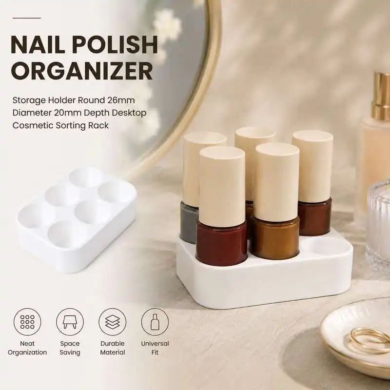 Nail Polish Organizer Storage Holder Round 26mm Diameter 20mm Depth Desktop Cosmetic Sorting Rack