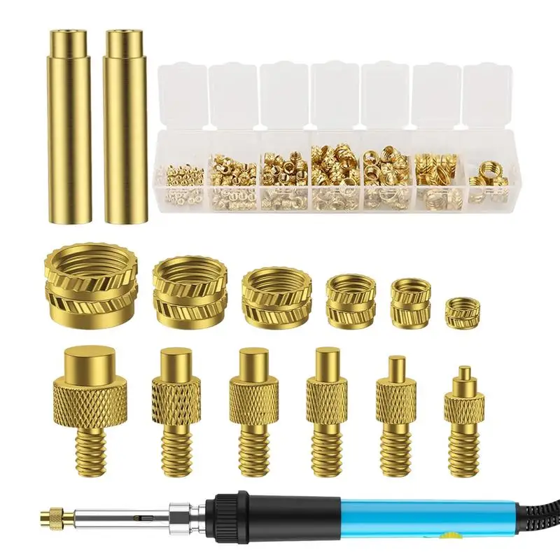 Heat Insert Tool Soldering Iron Set Heat-Resistant Heater Adapter with Welding Parts for Home Operating Printing Work Printed