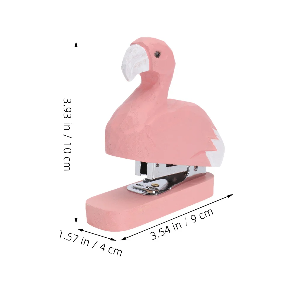 2 قطعة مجموعة دباسة صغيرة على شكل حيوان خشبي تصميم ساحر ملحقات مكتب مكتب محمول صغير لطيف فلامنغو اللوازم المدرسية #3