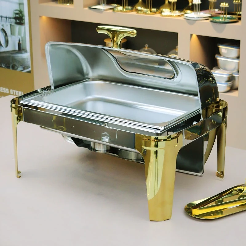 T Cross Border 9L Stainless Steel Flip Visual Buffet Stove Chafing Dish