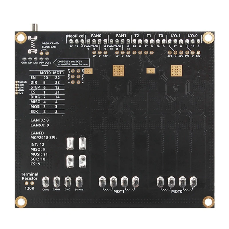 Scheda madre Stridemax Dual FD Tmc5160 e fusibile per auto Schede Max 60V Supporto Klipper e RRF per la sostituzione delle stampanti 3D Voron VZ