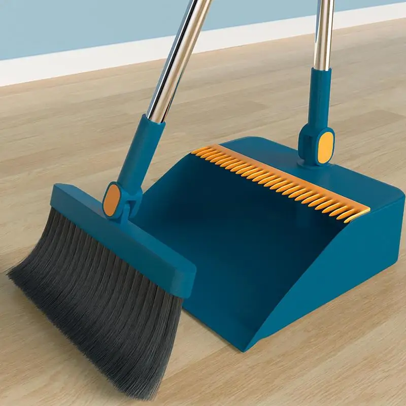 Foldable Broom And Dustpan Set Household Sweeping Brush Combination 180 Degree Rotation Non Stick Hair Home Cleaning Accessories