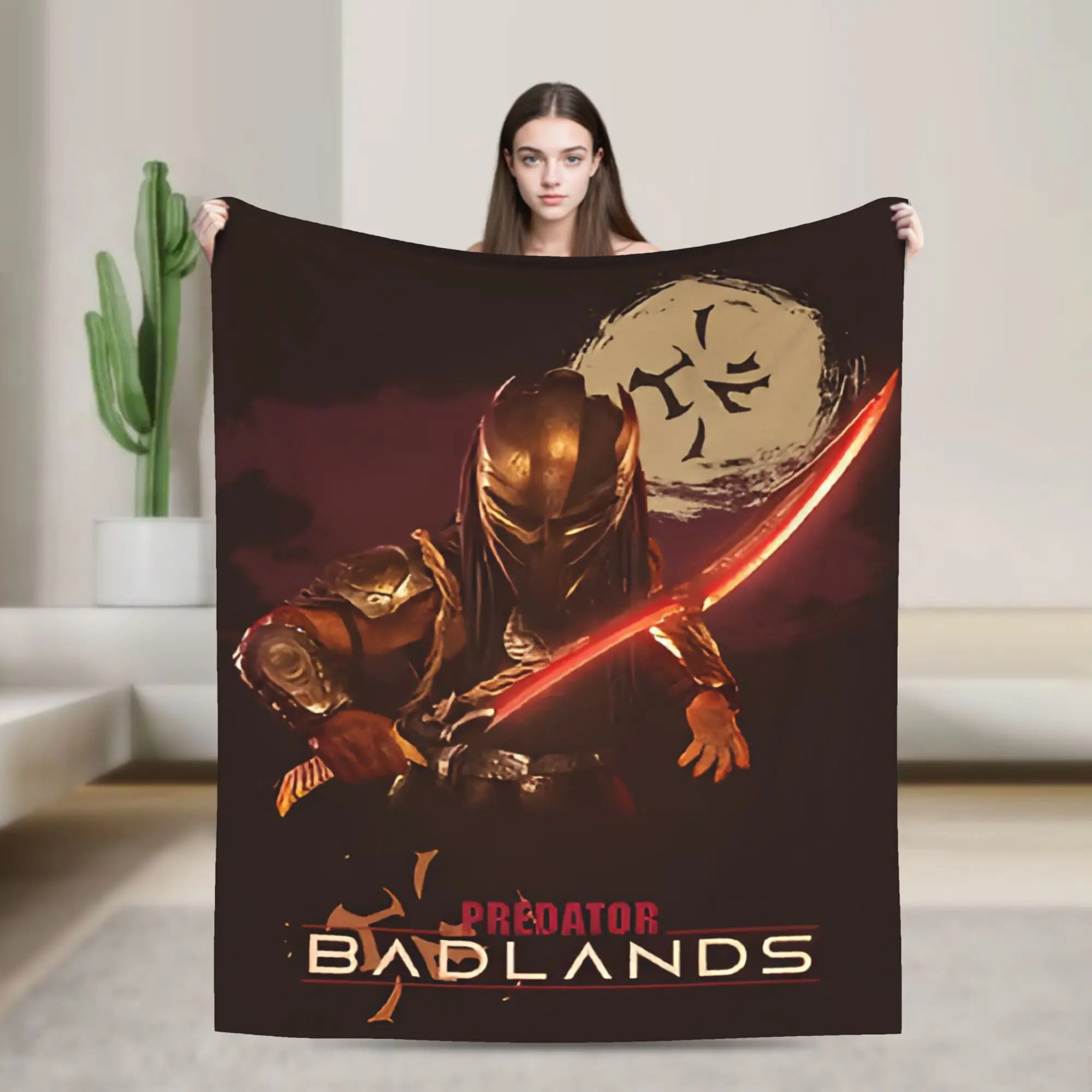 Predator Badlands 2025 películas manta suave cálida manta decorativa de felpa divertida sofá cama colcha de franela funda de sofá cama