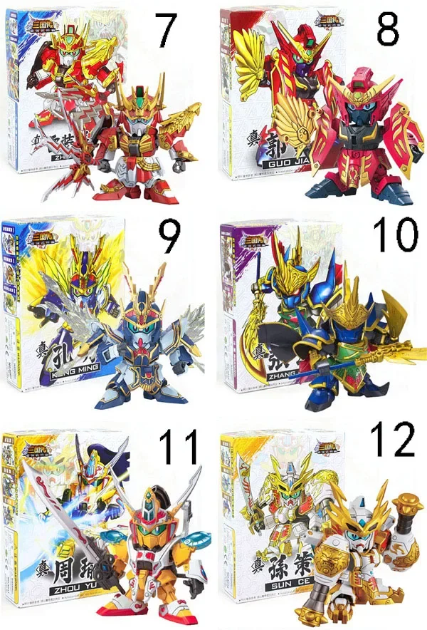 Drie Koninkrijken Anime Action Figures Sd/Bb Sousou Teni Ryofu Koumei Kanu Shibai 8Cm Model Kits Plastic Puzzel robot Speelgoed