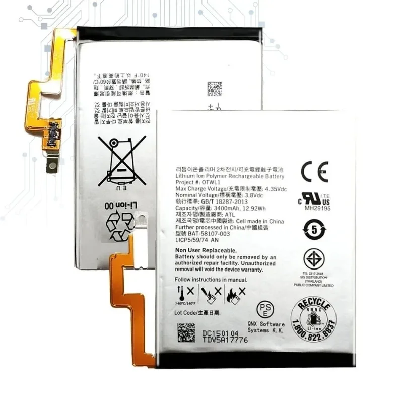 BAT-58107-003 3400Mah Battery For Blackberry Passport 4G Q30 SQW100-1 SQW100-3 Q 30 Bateria Batteries