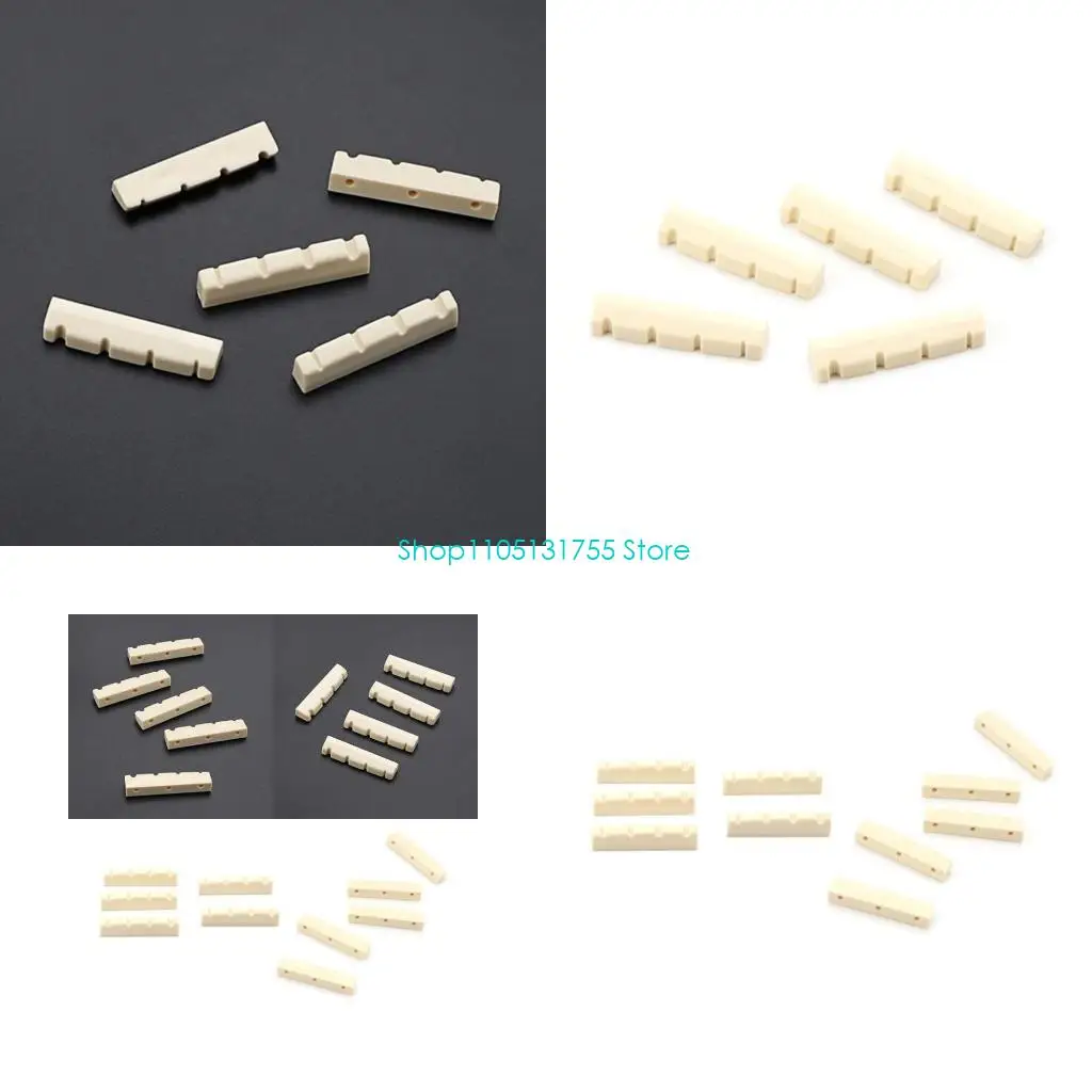 

K0EF 5Pcs/pack Guitar Bass Nut 42mm Guitar String Nut Guitar Nut Slotted Top Nut Kits