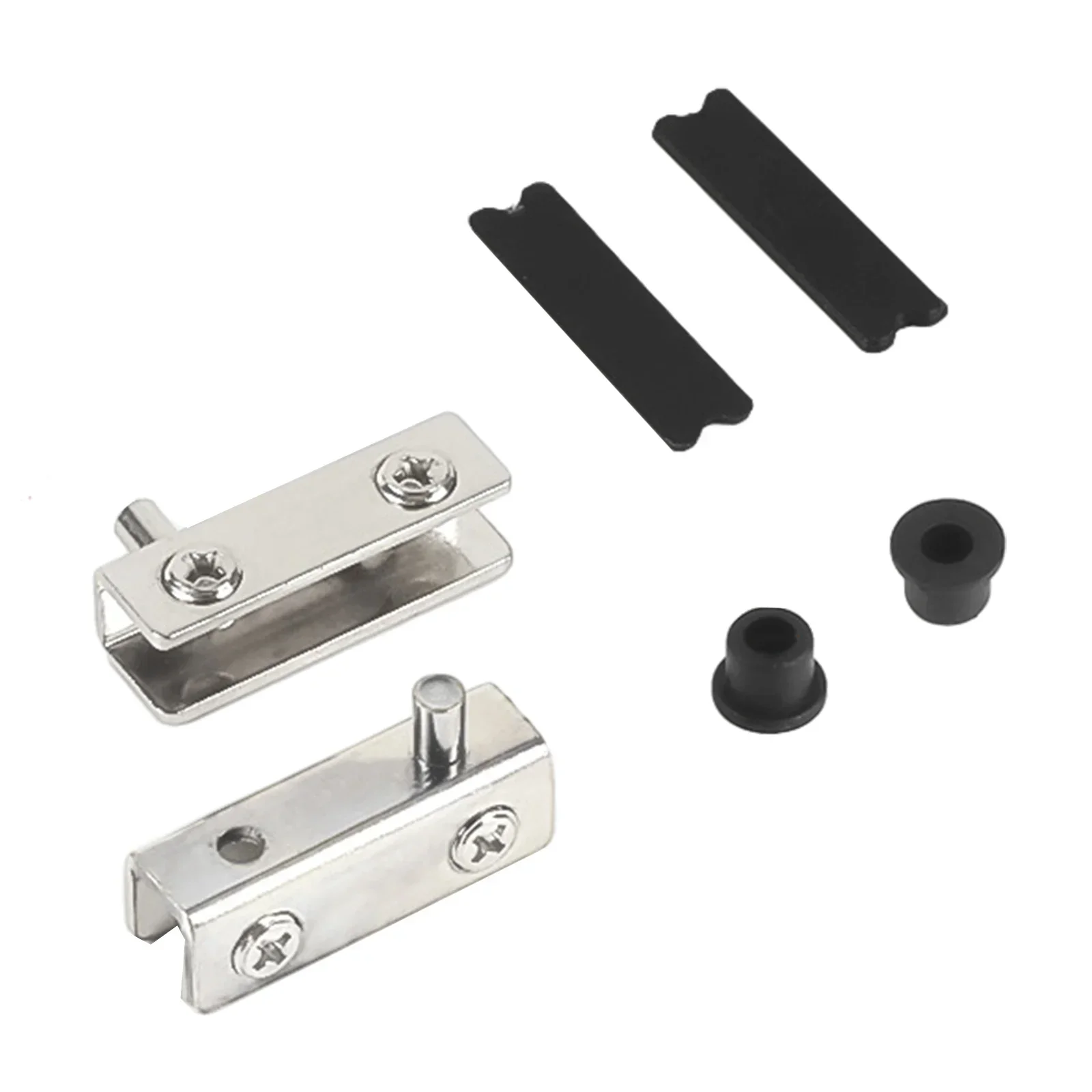 2set Glass Door Hinges Kit For 5~6mm Glass Cabinets Bookcases Household Furniture Spare Parts Stainless Steel Glass Door Hinges