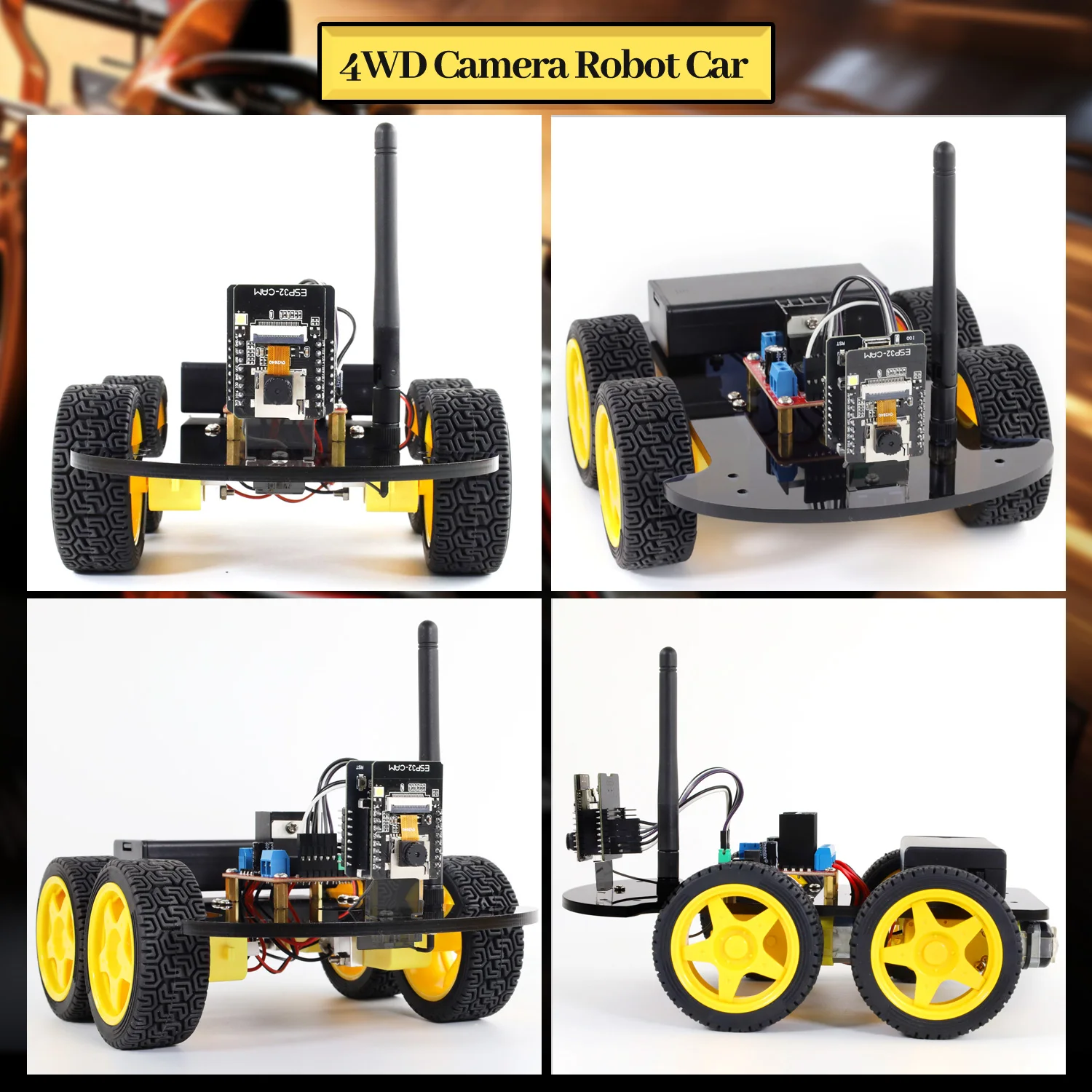 NEW Keyestudio 4WD ESP32-Cam Robot Car Kit Programmable WIFI Camera Smart Car For Arduino ESP32 Robot Project Robotic Kit