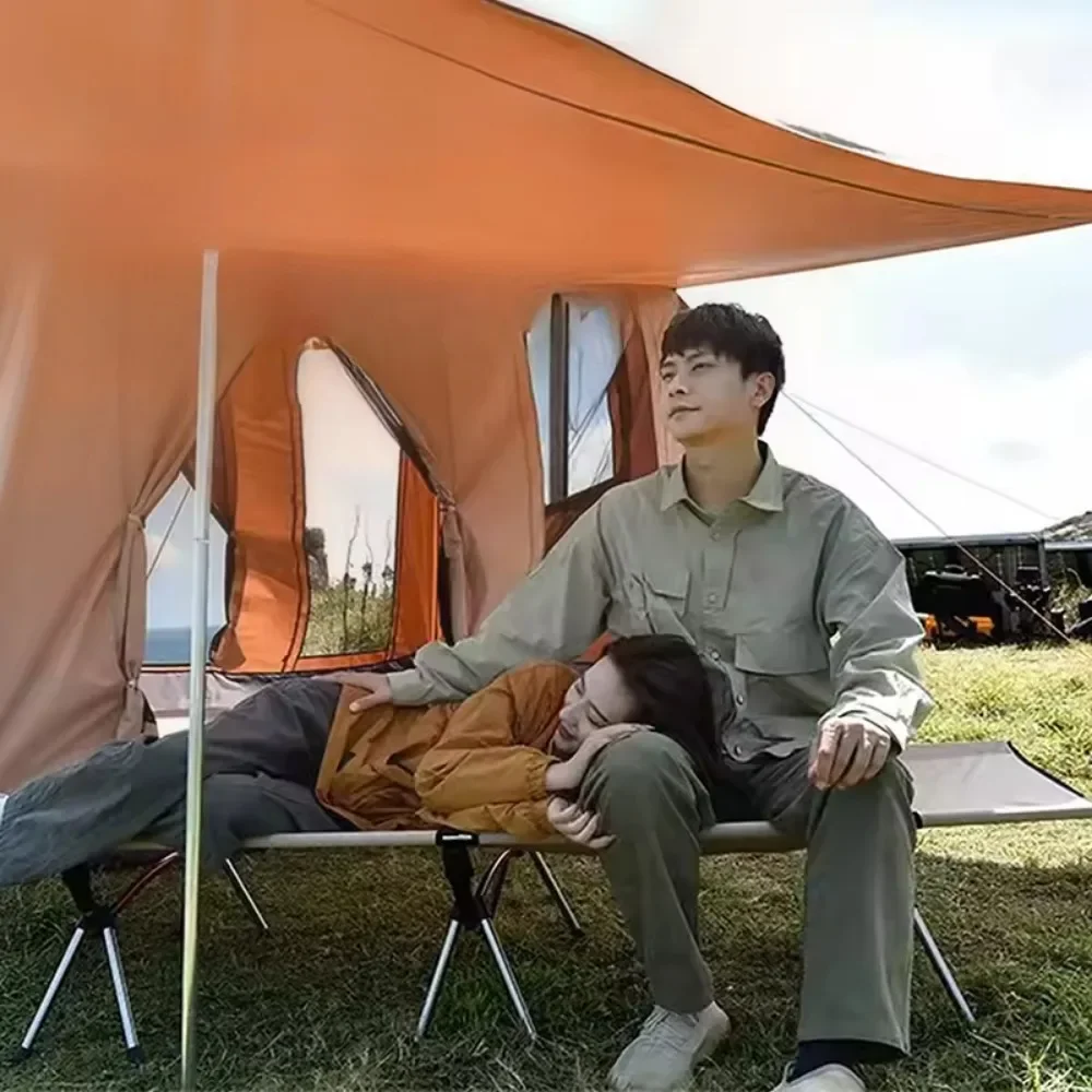 سرير تخييم خارجي رائع للتخييم قابل للطي خفيف الوزن ومحمول للسيارة نزهة عالية ومنخفضة ذات الاستخدام المزدوج سرير متين