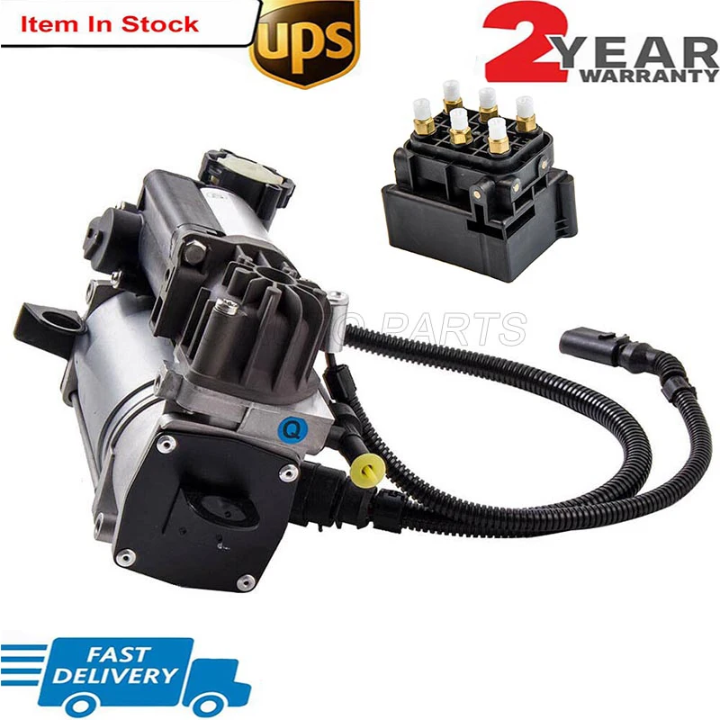 2PCS Air Suspension Compressor pump + Valve Block Distribution valve For Audi A6 4B C5 4FH C6 Allroad 4Z 4Z7616007A 4154031060