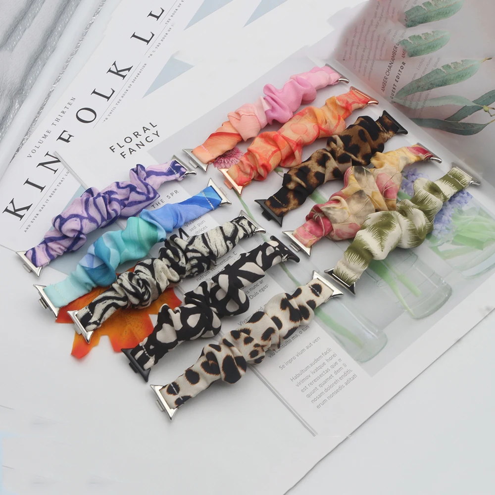 Scrunchies Watchband for Xiaomi Smart Band 10 Pro/ 9 Pro Strap/ 8 Pro Bracelet Replacement Wristband Stretchy Fabric Bands