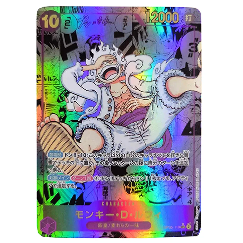 

One Piece OPCG Comic Monkey D. Luffy Gear 5 Nika Form DIY self-made Color Flash Card Anime Game Collection Card Gift 63*88mm