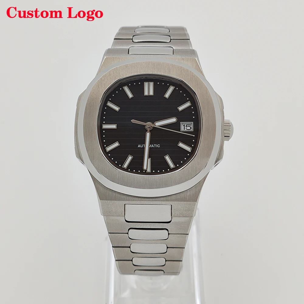 NH35 high-quality Nautilus style waterproof stainless steel men's and women's mechanical watch with NH35 movement installation