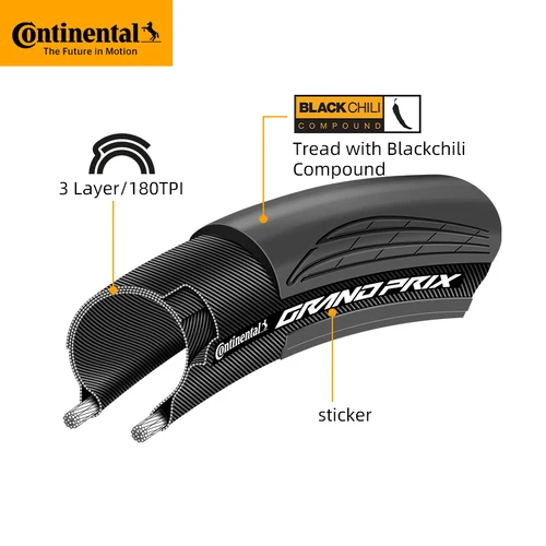 Imagen 2 del producto Continental Grand Prix neumáticos de bicicleta de carretera 700c tipo tubo neumático de bicicleta 700x28C/30C BlackChili accesorios de bicicleta compuestos