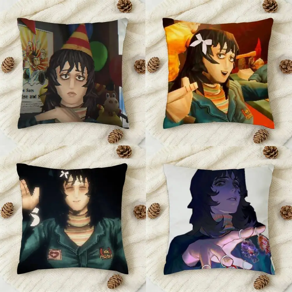 

M-Mouthwashing Horro Game Double-sided Printed Square Decorative Cushion Cover for Sofa Living Room Home Decor