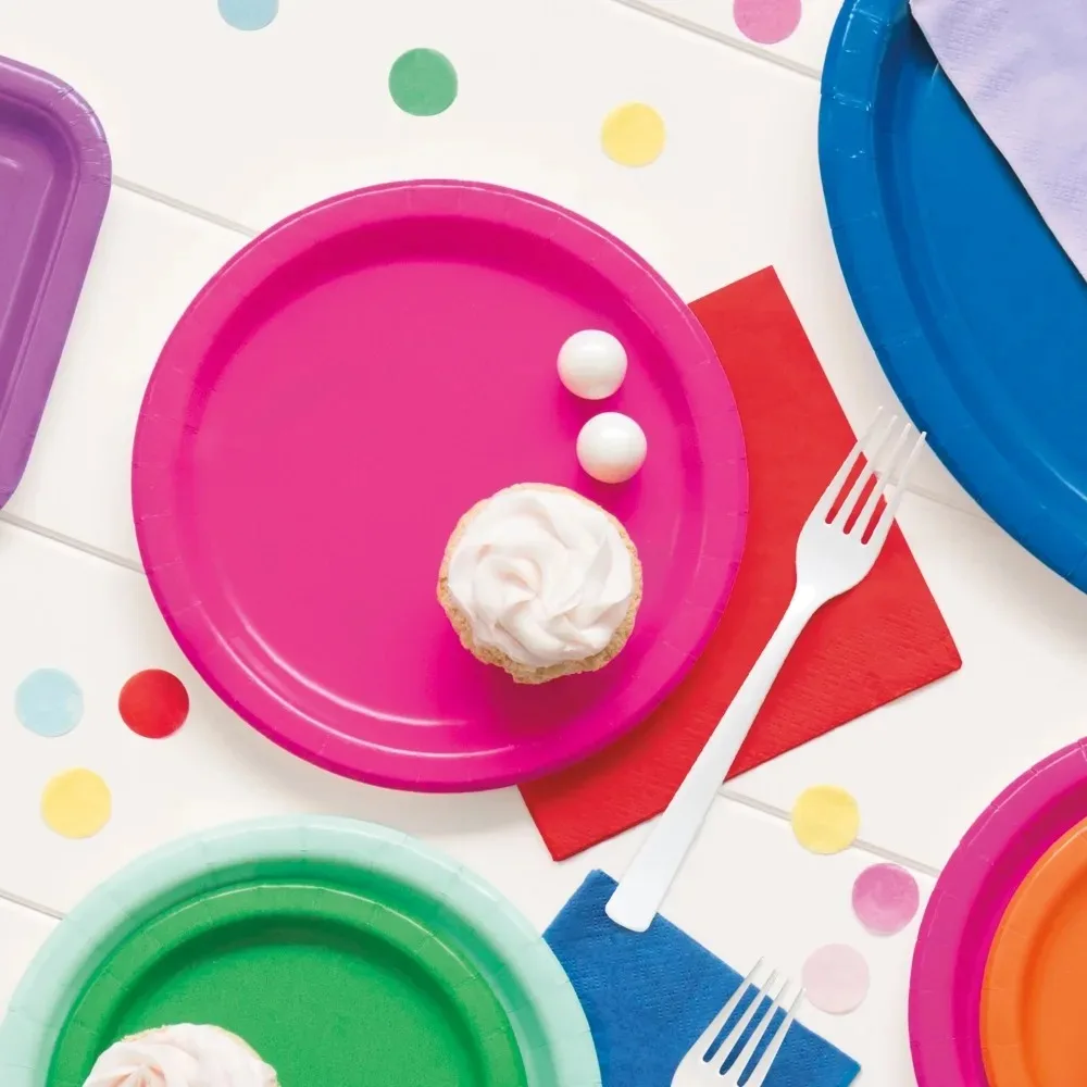 

Paper Party Plates, Neon Pink, 9in, 20ct