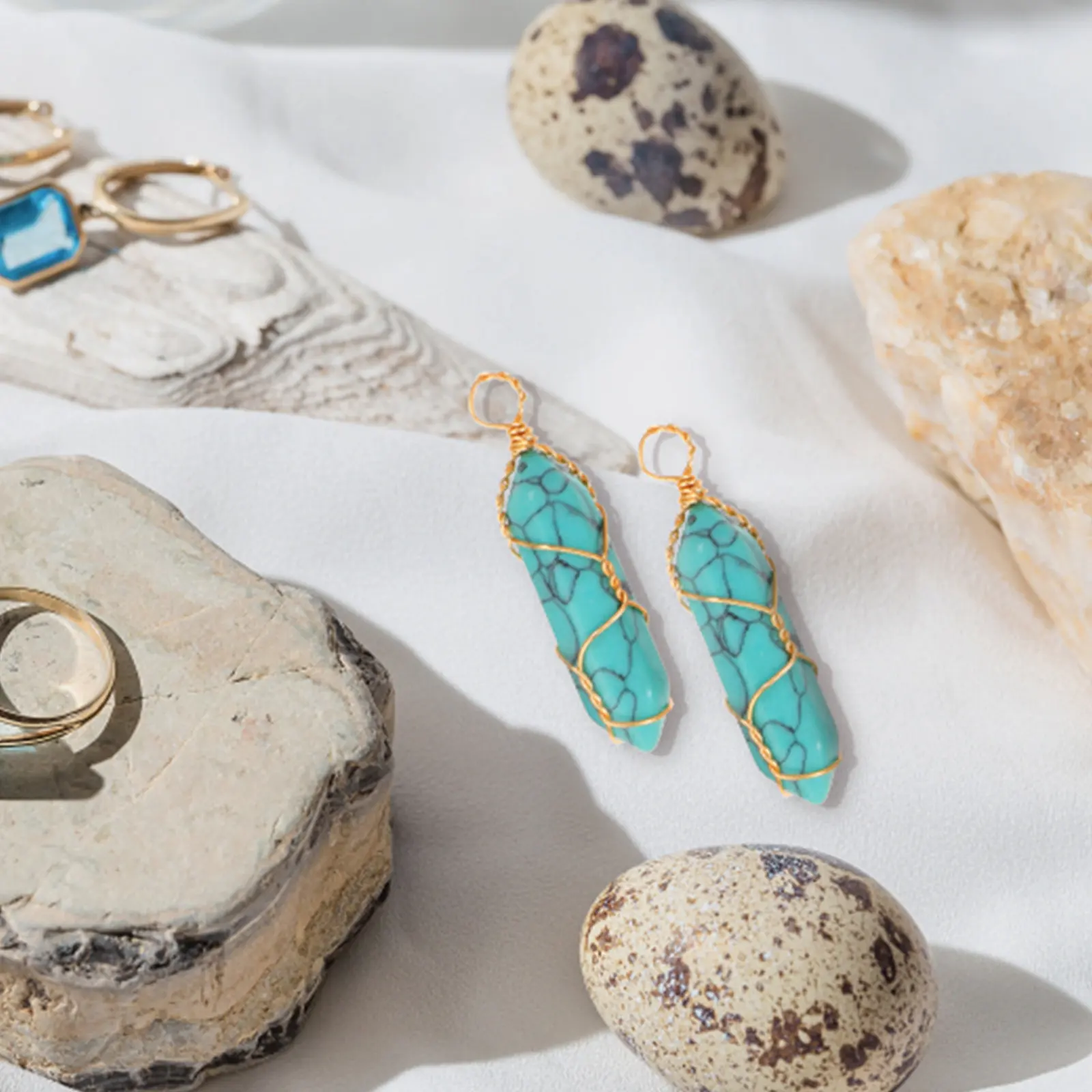 

12Pcs Crystal Agate Hexagonal Pendant Necklace Accessory DIY Craft Charm Hanging Ornament for Jewelry Making Bracelet Decor