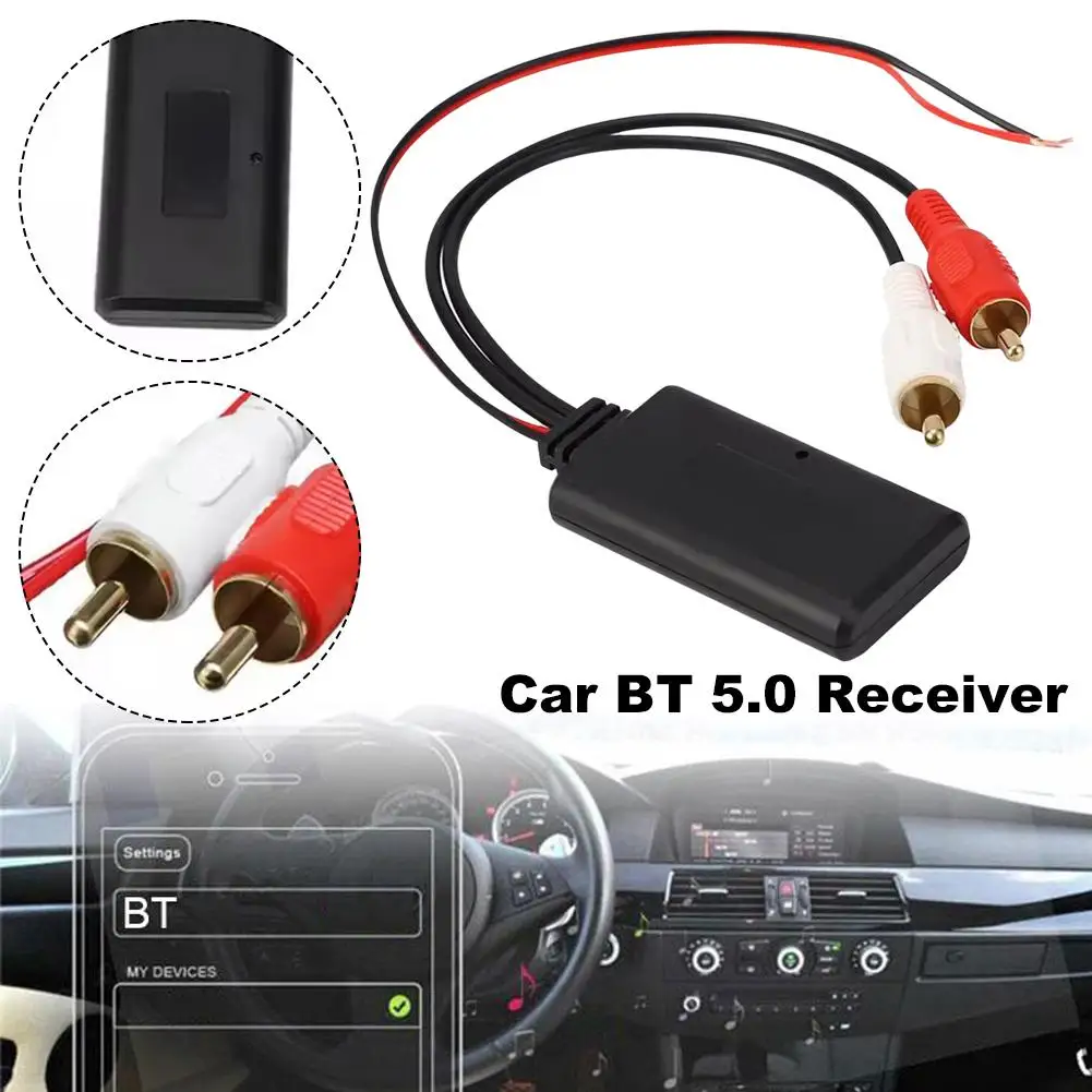 Car Universal Wireless Bluetooth Audio Cable Module Music Adapter Cable Stereo 2RCA Wireless Adapters For 5-12V