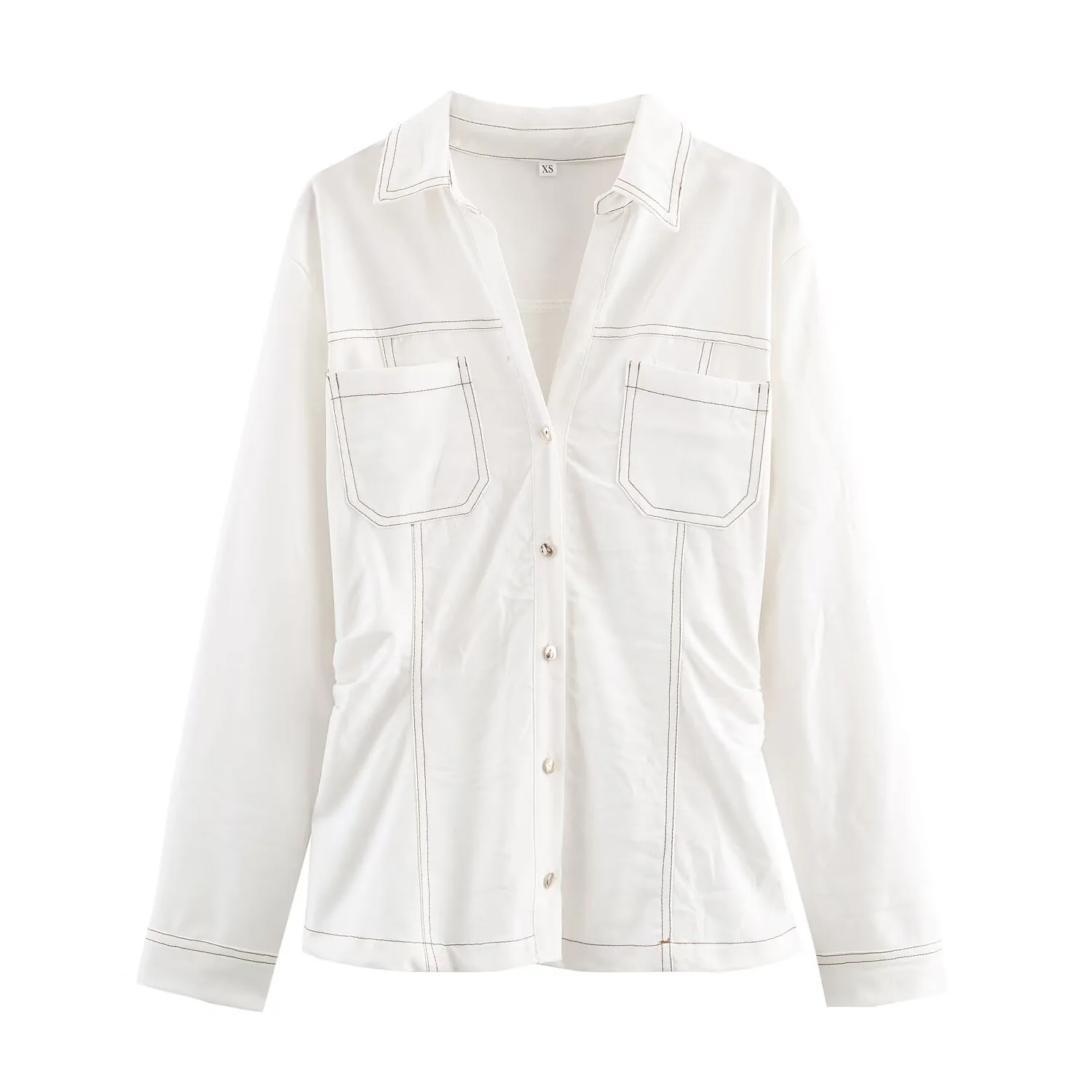 

Комплект: джинсовая рубашка с отложным воротником и прямые брюки в европейском и американском стиле, коллекция Весна 2026, эффект стройности