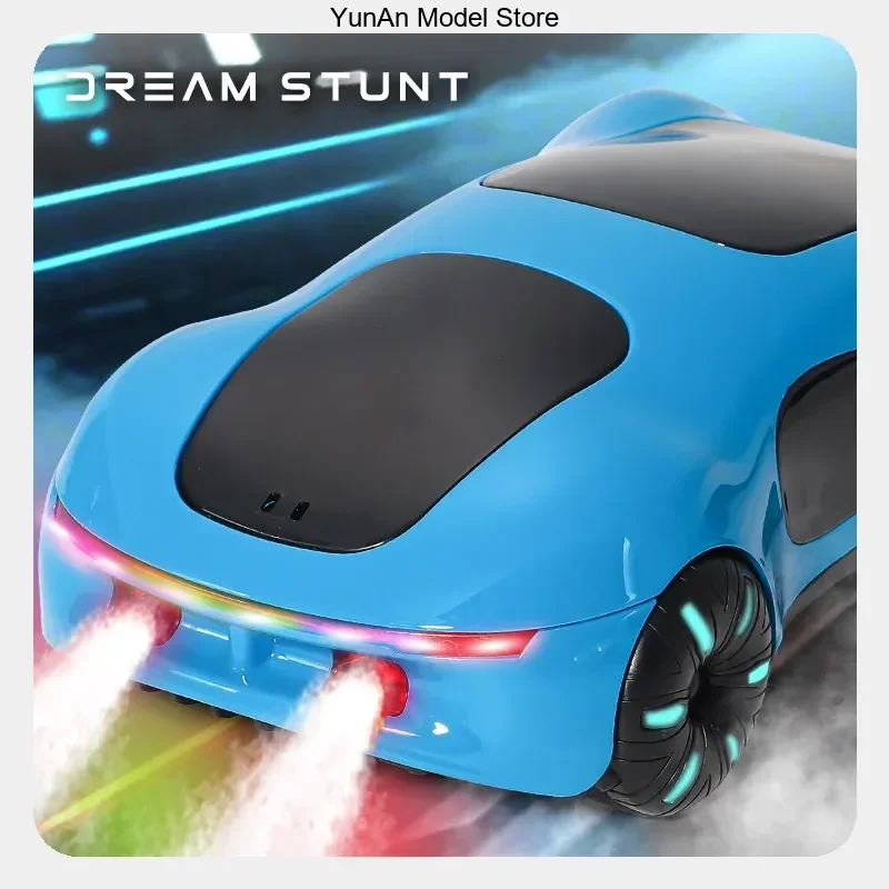 Racing Vehicle Remote Control Car 2.4g 1/18 Rc Stunt Car 360 Rotation Drift Car Gesture Sensing Dual Spray Light Music Xmas Gift