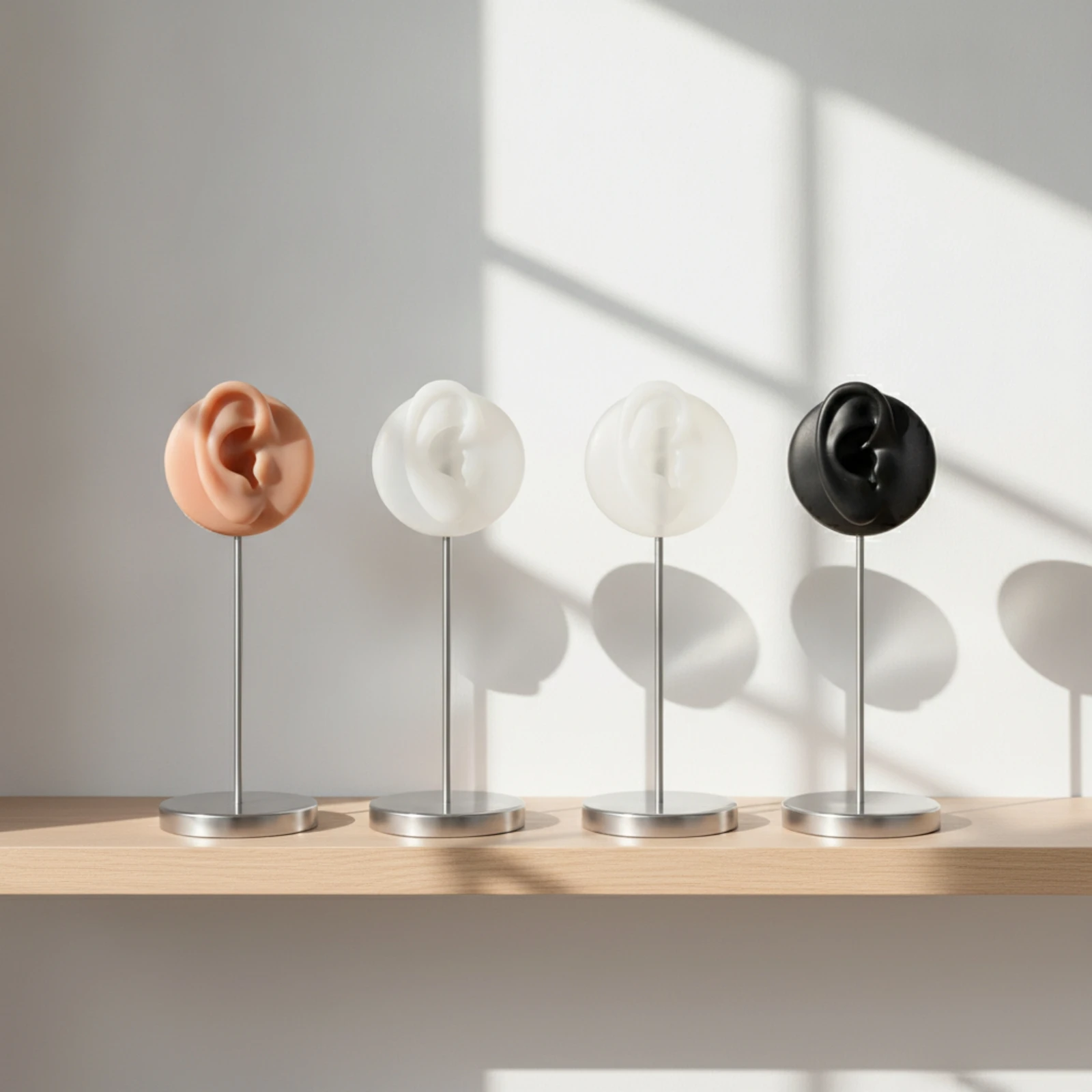 Ear Model with Stand Realistic Silicone Ear Model Freestanding Secure for Jewelers, Jewelry Display, Studios