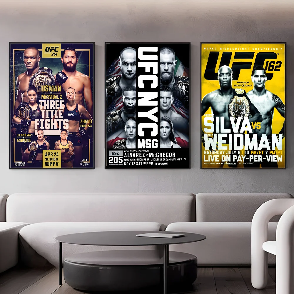 U-Ultimate Fighting Championship UFC Self-adhesive Art Poster Waterproof Paper Sticker Coffee House Bar Posters Wall Stickers