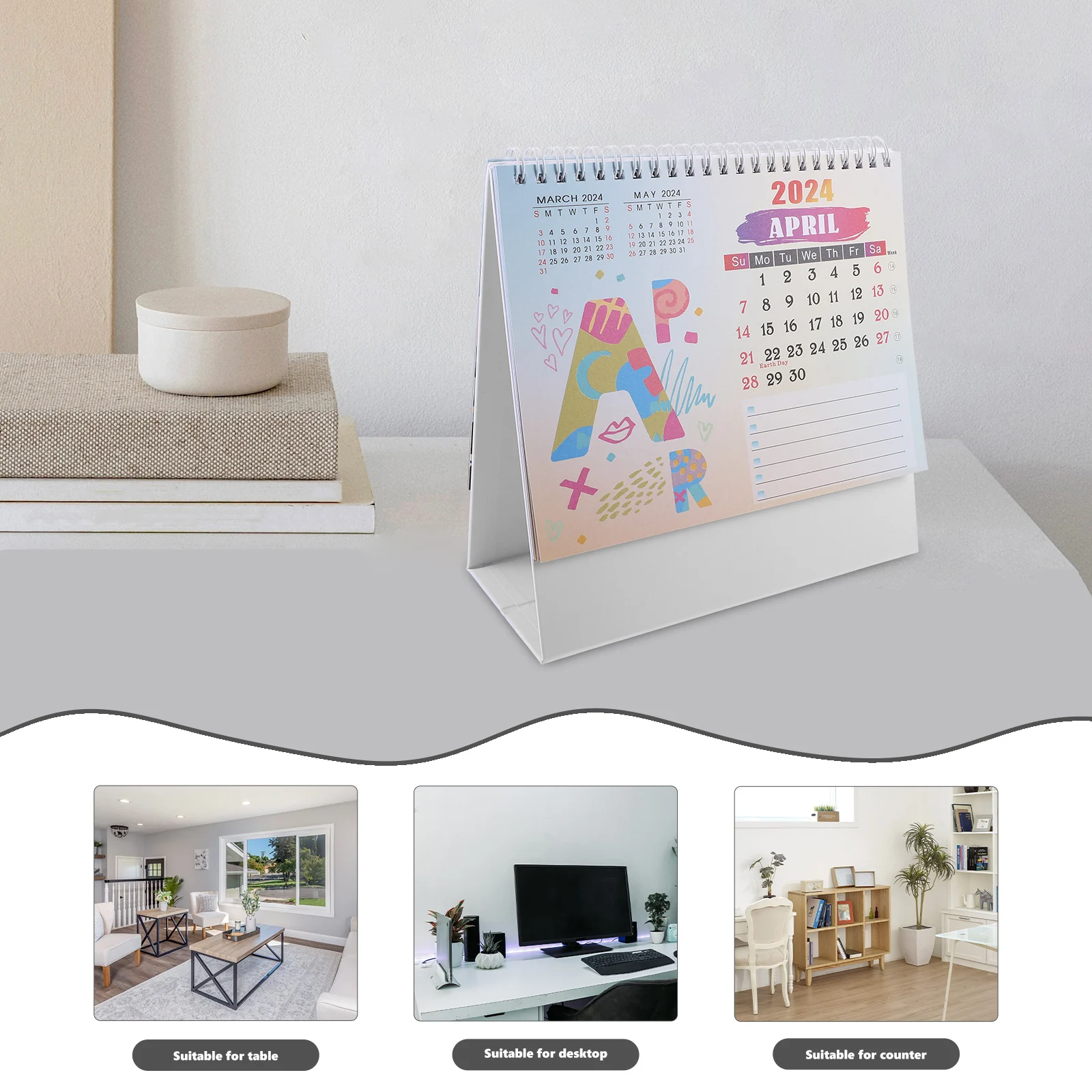 

Desktop Ornaments Calendar Large Stand up Flip Jumbo Paper Work Office Decor Tabletop Decoration
