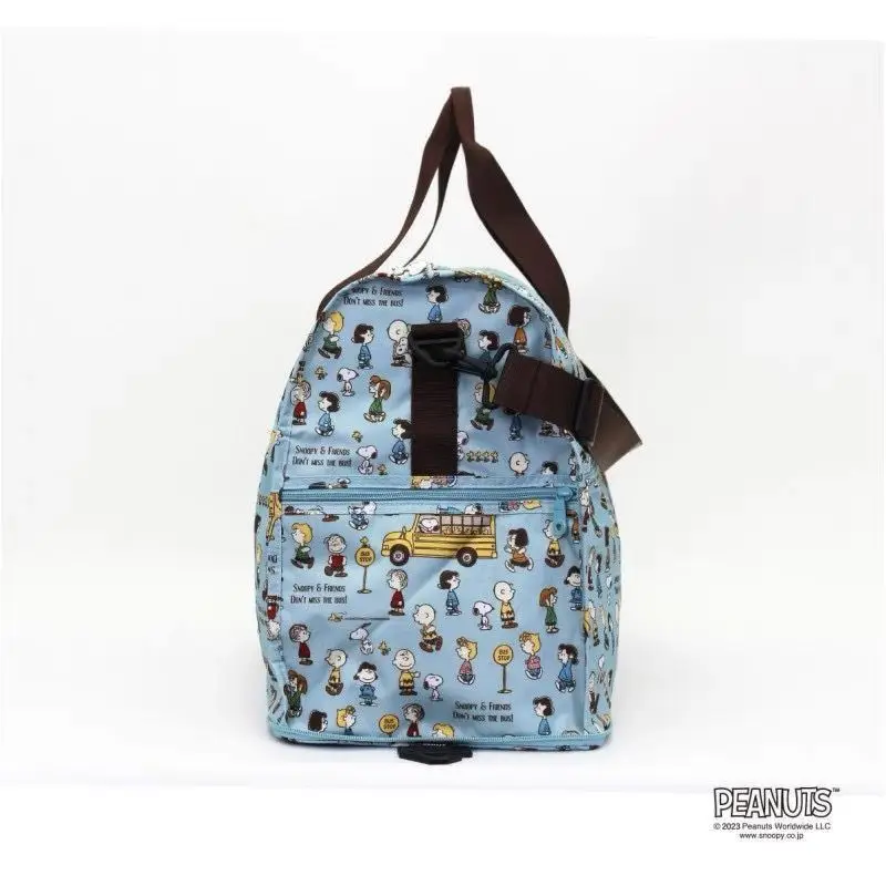 حقيبة سفر قابلة للطي لطيفة على شكل رسوم كرتونية سنوبي، حقيبة يد محمولة للمنزل مخصصة لتخزين الملابس بسعة كبيرة هدية