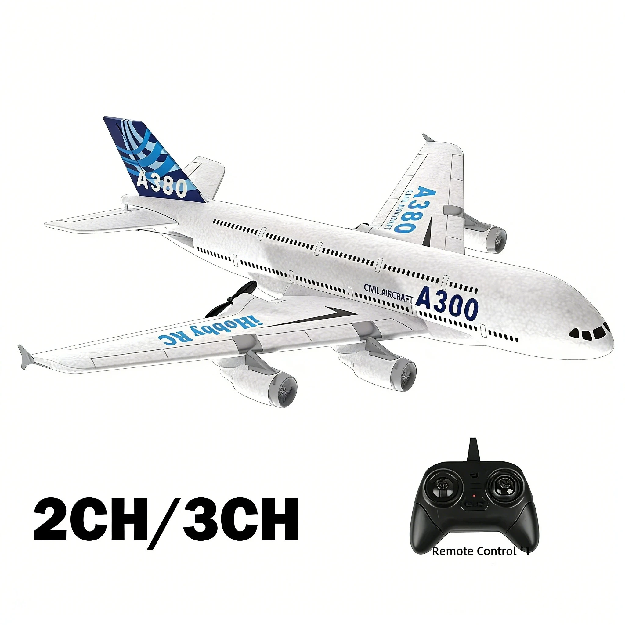 Large Airbus RC aircraft foam toy 2.4G gliding fixed wing RTF aircraft outdoor toy UAV model gift