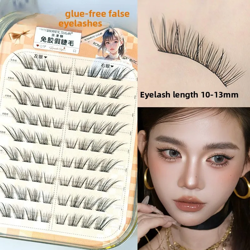 Klebefreie & Aufklebbare Fox-Eye-Wimpern, Natürliche, Wispy, Geschwungene Wimpern ohne Klebstoff, Flügelwimpern für Ober- und Unterwimpern, Künstliche Wimpern – Detail 5