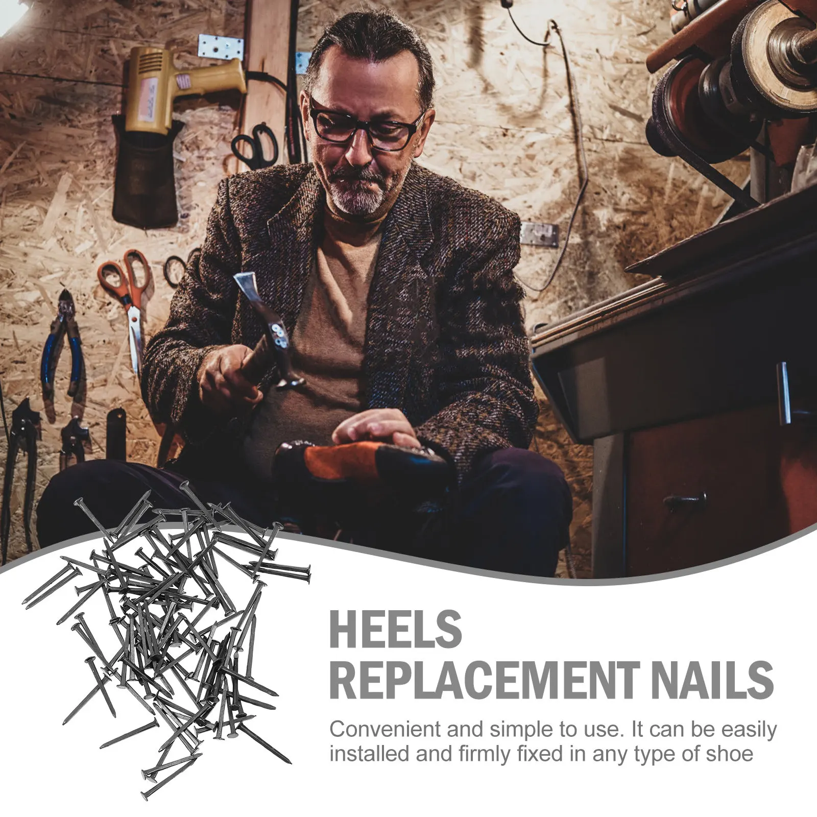 1 Bag Stable Iron Shoes Nails Round Head Strong Adhesion for Shoe Maker Repairing High Heel Boots Replacement Nails