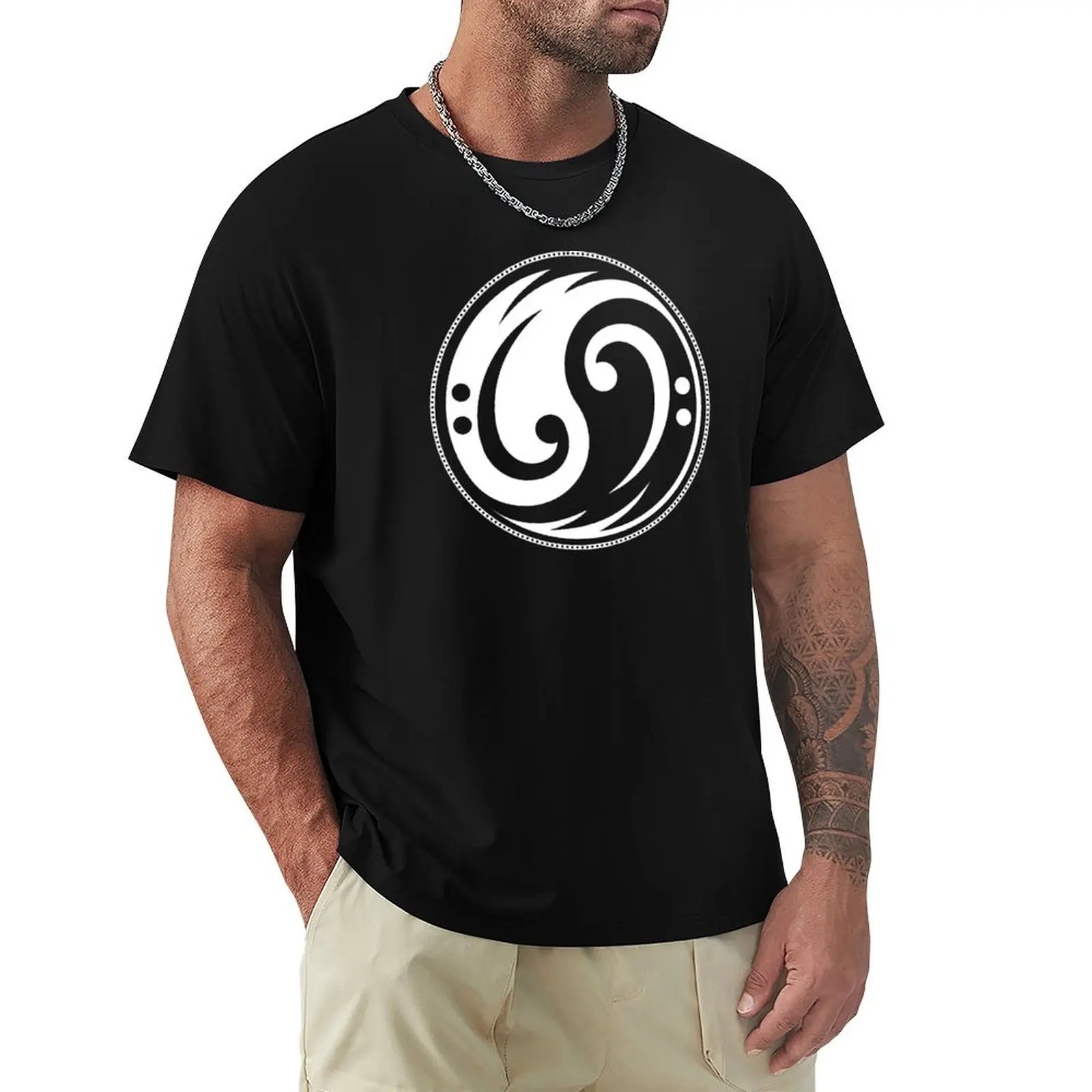 Bass guitar bass clef bass yin yang for player T-Shirt t shirt for man 100 percent cotton T-Shirt