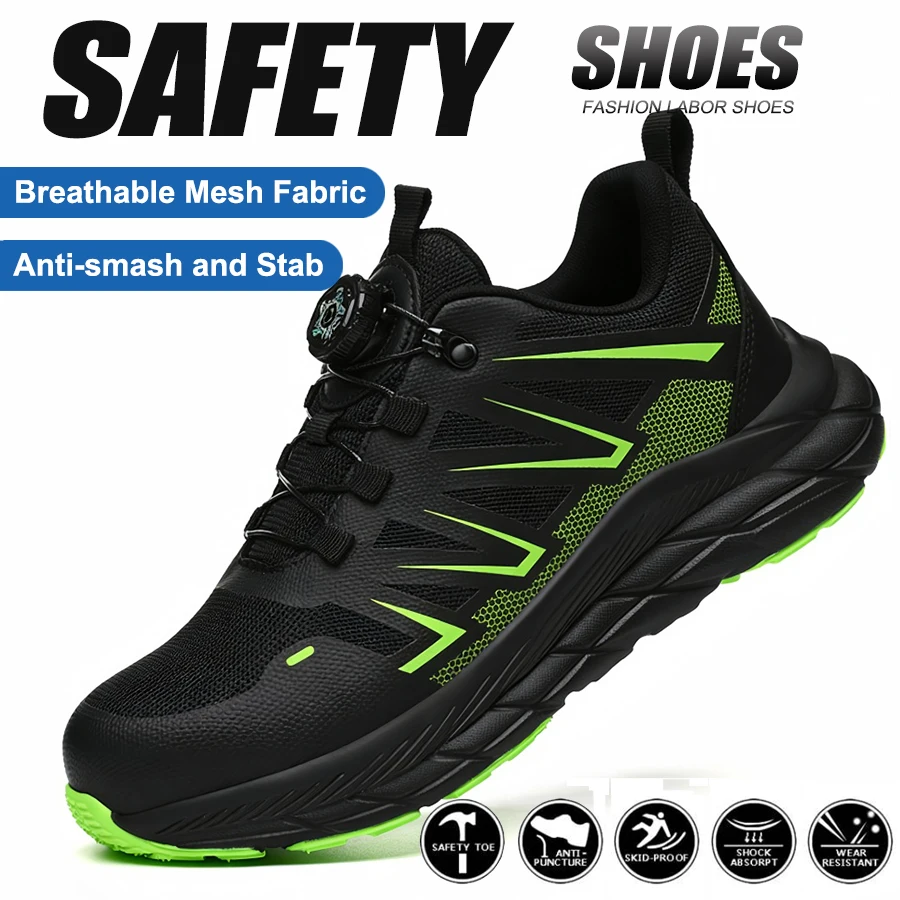 

Safety Shoes Men Steel Toe Work Shoes Sneakers Anti-smash Anti-puncture Indestructible Shoes Protective Boots Tactical Boots ﻿