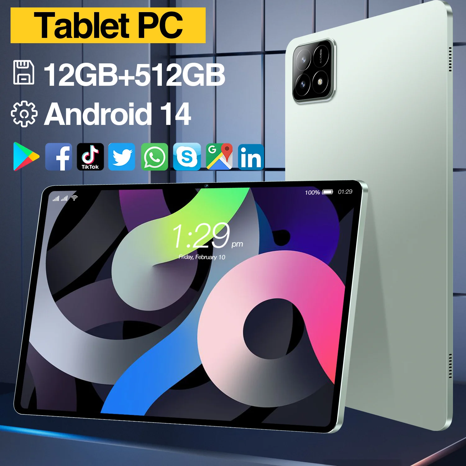 

Global Version Xoiamj Pad 7S Snapdragon 888 Gen 2 CPU 10.1" Dual SIM WiFi Bluetooth GPS Tablet 10000mAh Battery 120W HyperCharge
