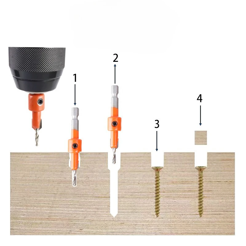 HSS Verzinkboor Router Bit Set Hex Shank Schroef Extractor Remon Sloop voor Hout Frees Houtbewerking Gereedschap