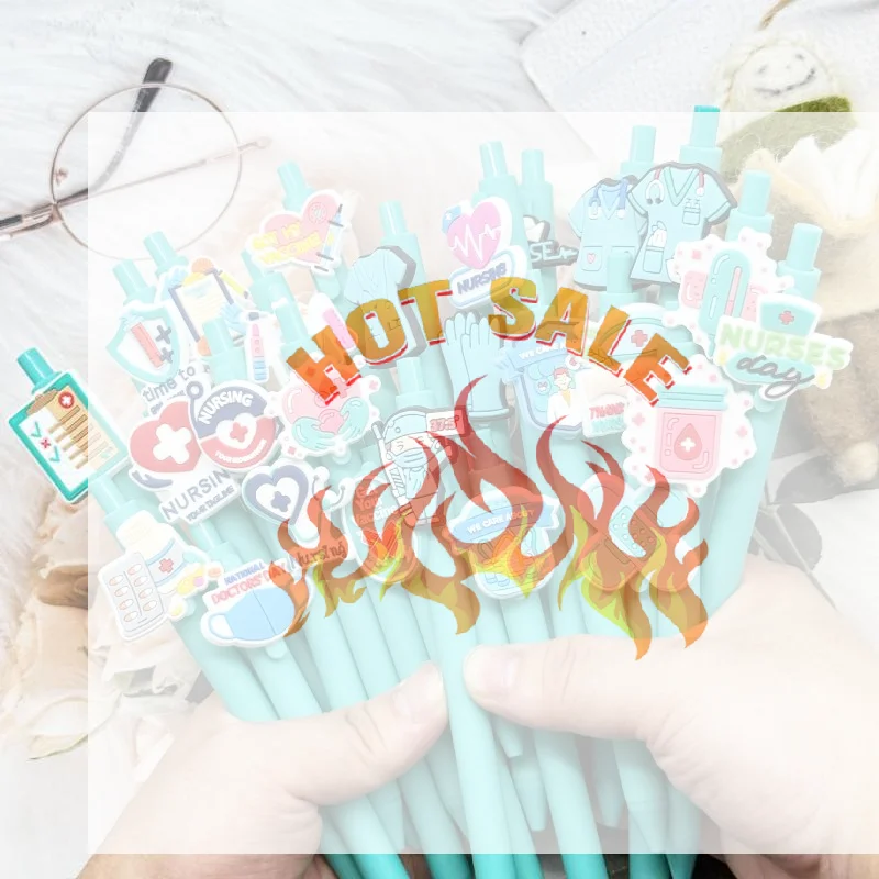 

6/10Pcs Medical Record Pens Nurse Doctor Writing Gel Pens Nurses Day Gift Student Retractable Ballpoint Pen