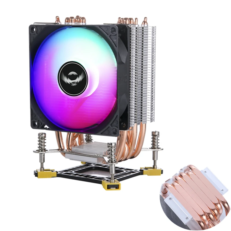 

CPU Cooler 4Pin 3Pin PWM PC Quiet Intel LGA 1700 1155 775 1200 1150 1151 1366 1356 CPU Cooling Fan 6 Heat Pipes