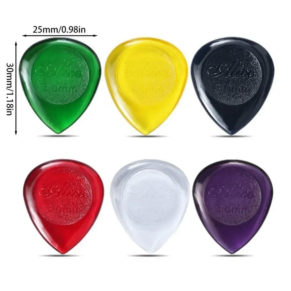 6Pcs New 1/2/3mm Guitar Picks Stubby ABS Electric Bass Guitar Pick Fast Picking Guitar Accessories