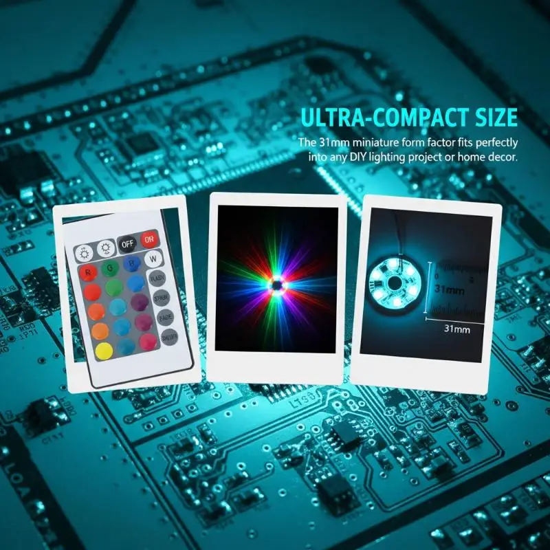 

DC5V Colorful Gradient LED RGB Light Board USB Switch Power Cable + Remote Control DIY Model Display Light LED PCB Light Board